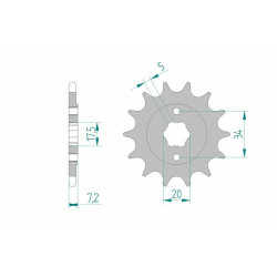 Kit chaîne AFAM 520XLR2 13/41 standard - couronne standard 10221