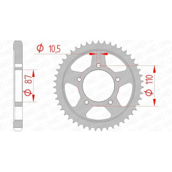 Kit chaîne AFAM 530XMR3 14/47 standard - couronne standard 14601