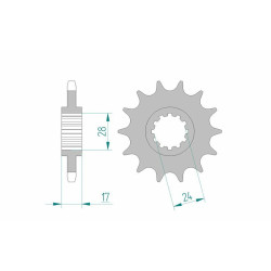 Kit chaîne AFAM 525XMR3 14/42 standard - couronne standard 10613