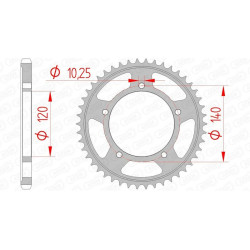 Kit chaîne AFAM 525XMR3 14/47 standard - couronne standard 14604