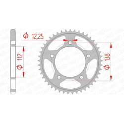 Kit chaîne AFAM 525XMR3 15/43 standard - couronne standard 10613