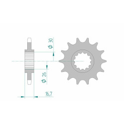 Kit chaîne AFAM 525XMR3 15/43 standard - couronne standard 10613