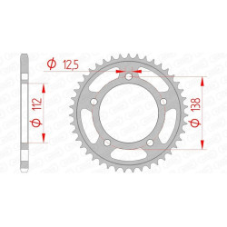 Kit chaîne AFAM 520XMR3 14/41 standard - couronne standard 10627