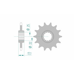 Kit chaîne AFAM 520XMR3 14/41 standard - couronne standard 10627