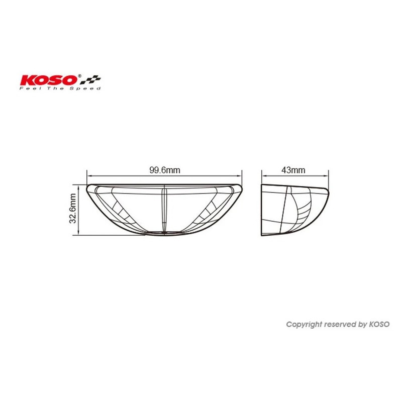 KOSO Led-Taillight, Red GT-03, e-mark.