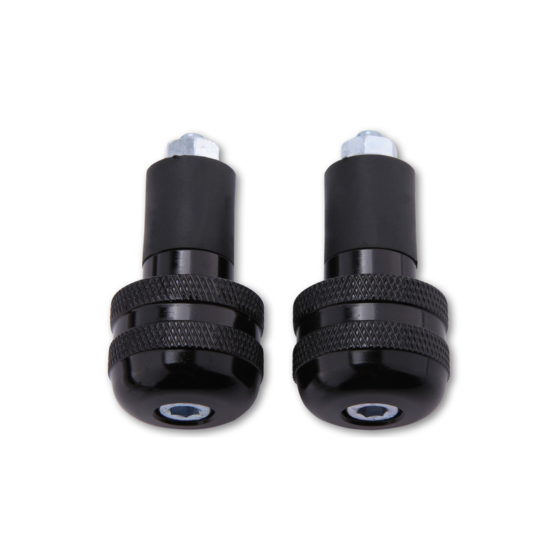 HIGHSIDER smart Bar End Weights, black, knurled, for steel handlebars