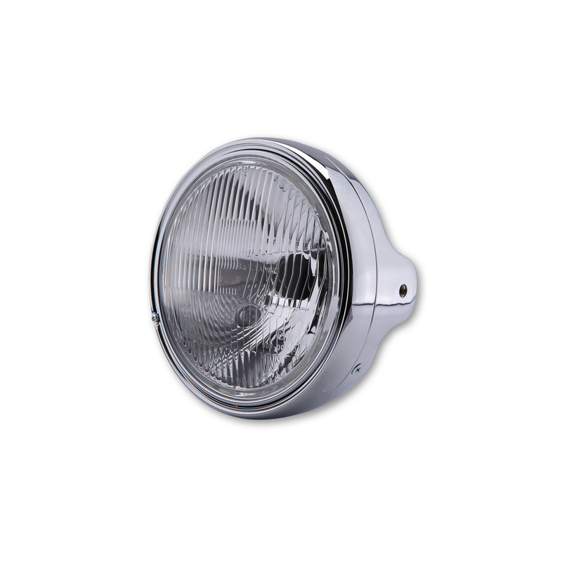 HIGHSIDER smart 7-inch LTD headlamp, H4 insert, side mounting, embossed glass, chrome-plated