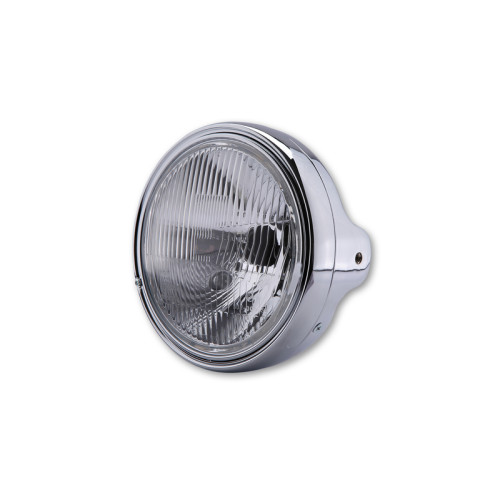 HIGHSIDER smart 7-inch LTD headlamp, H4 insert, side mounting, embossed glass, chrome-plated