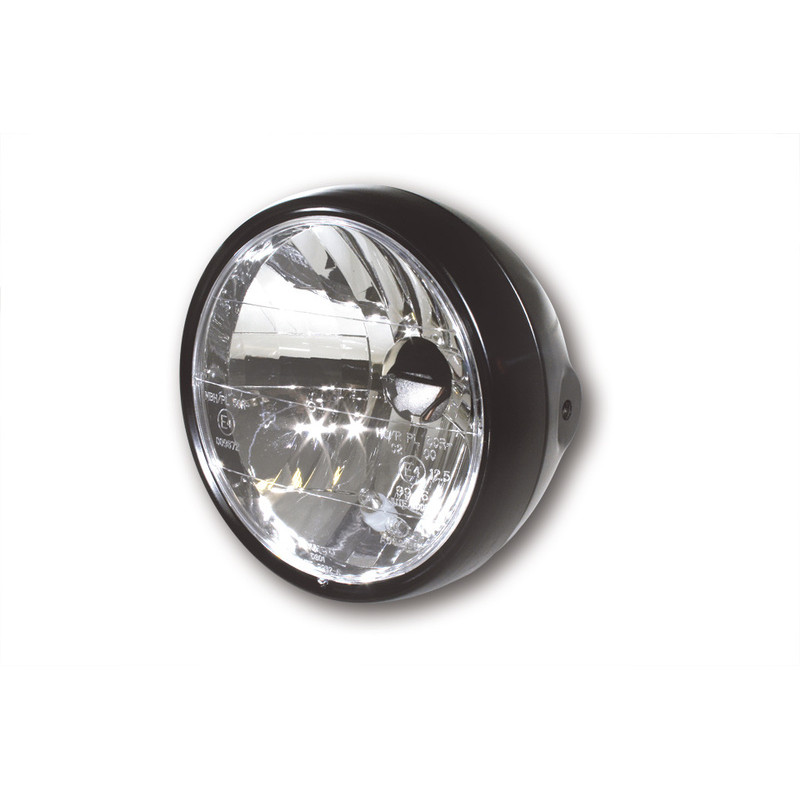 HIGHSIDER smart Headlight, 6 1/2 metal housing black satin finished, with parking light