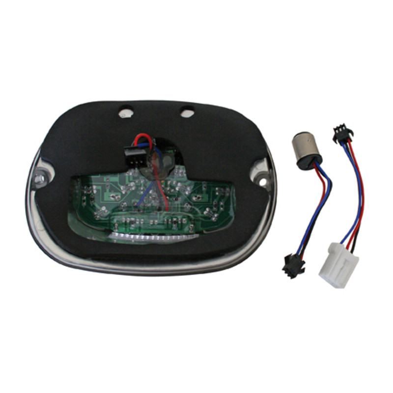 HIGHSIDER smart LED taillight, tinted glass and chrome reflector, for many HD models 1973-1998