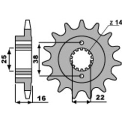 Kit chaîne DID/PBR 520VX3 14/43 standard - couronne standard