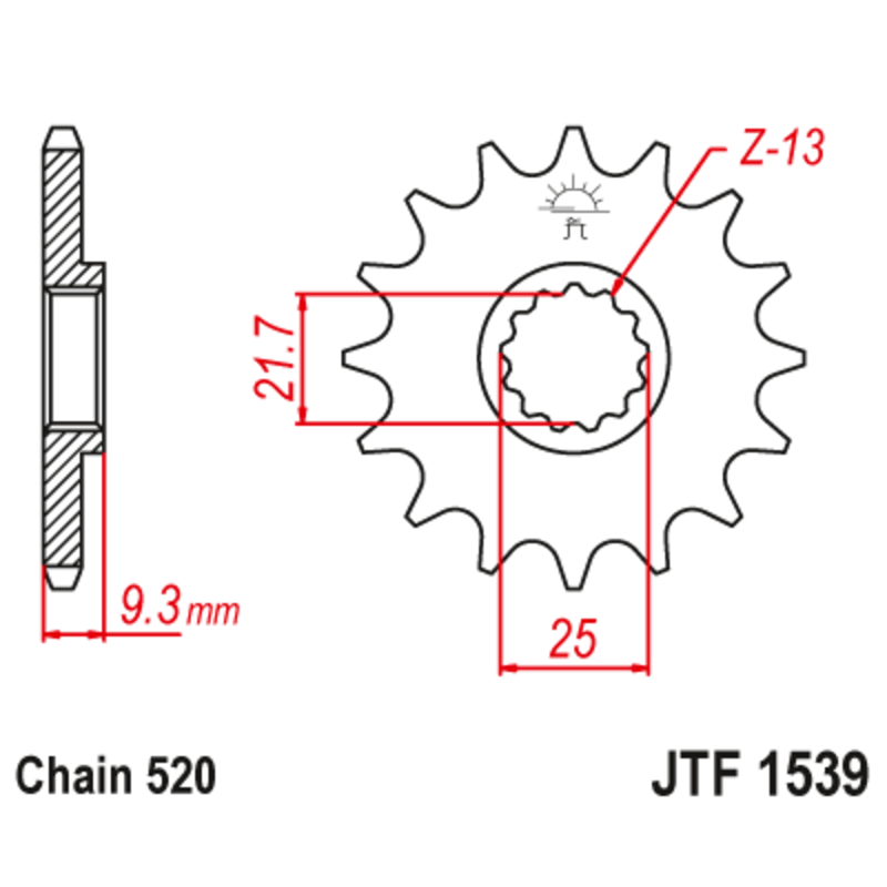 Kit chaîne DID/JT 520VX3 14/43 standard - couronne standard