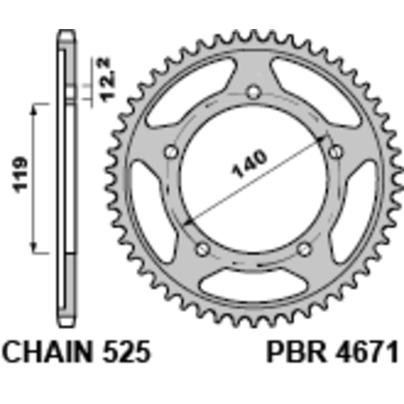 Kit chaîne DID/PBR 520ZVM-X 17/44 super-renforcée - couronne standard