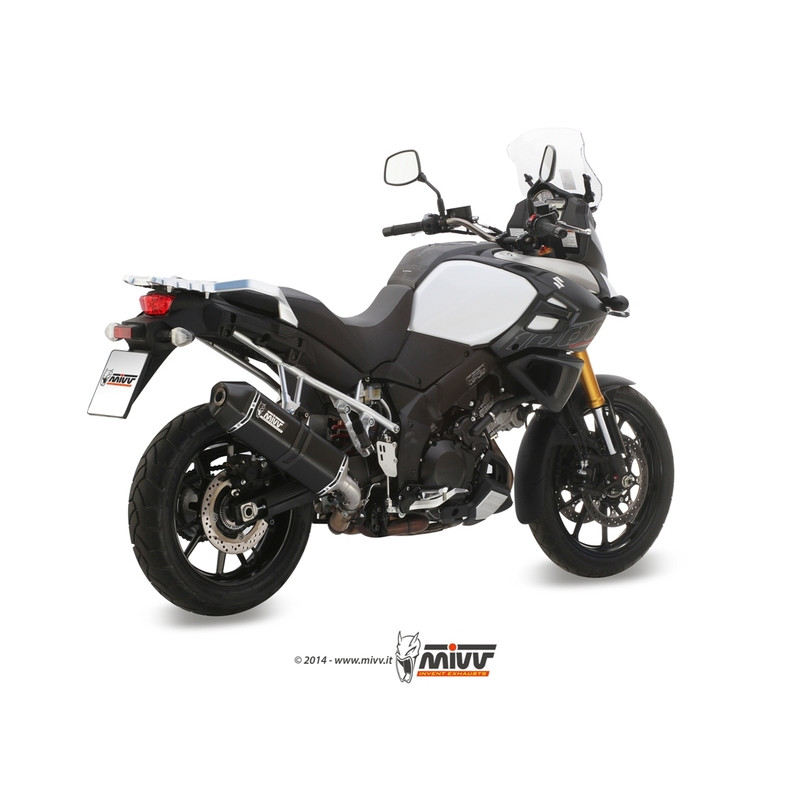 Silencieux MIVV Speed Edge inox brossé noir/casquette carbone Suzuki DL1000 V-Strom Silencieux MIVV Speed Edge inox brossé noir/casquette carbone Suzuki DL1000 V-Strom