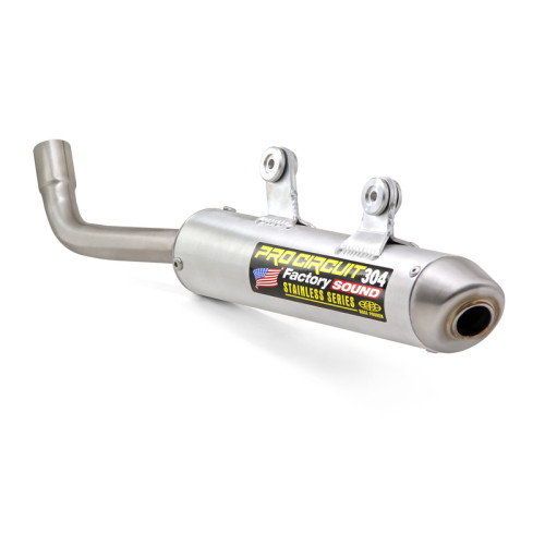 Silencieux PRO CIRCUIT 304 alu brossé/casquette inox Kawasaki KX 125
