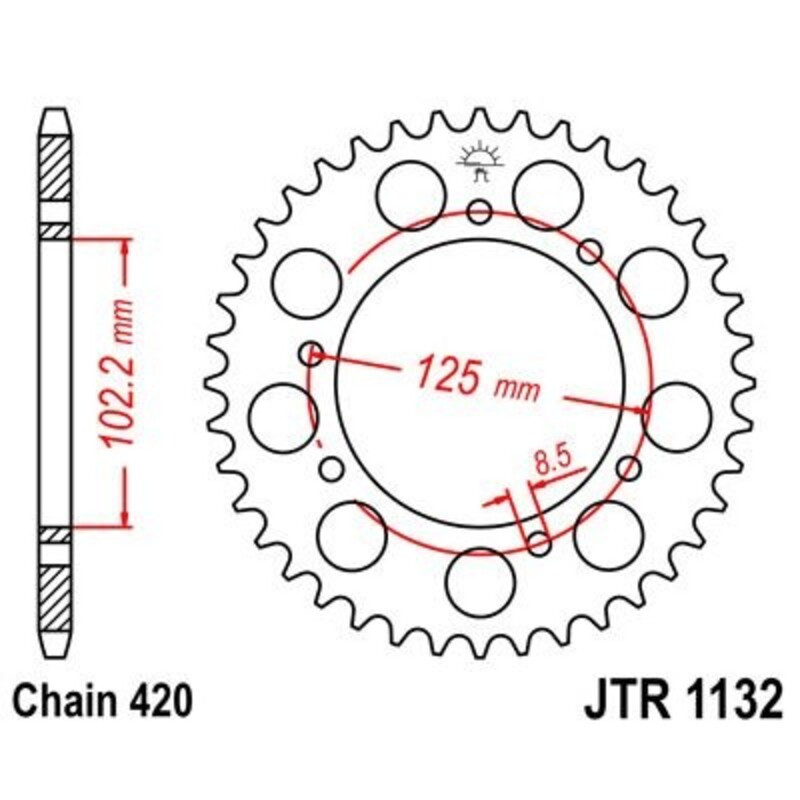 Couronne JT SPROCKETS acier standard 1132 - 420
