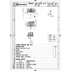 Etrier de frein arrière axial BREMBO UPGRADE Supersport 2 pistons Ø34mm