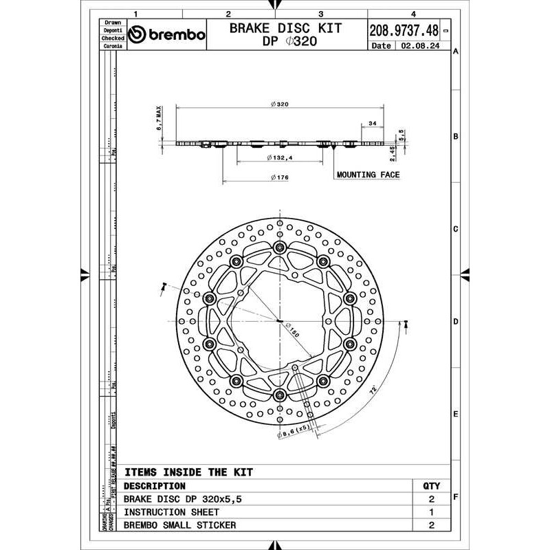 Disques de frein BREMBO UPGRADE Supersport rond flottant - la paire