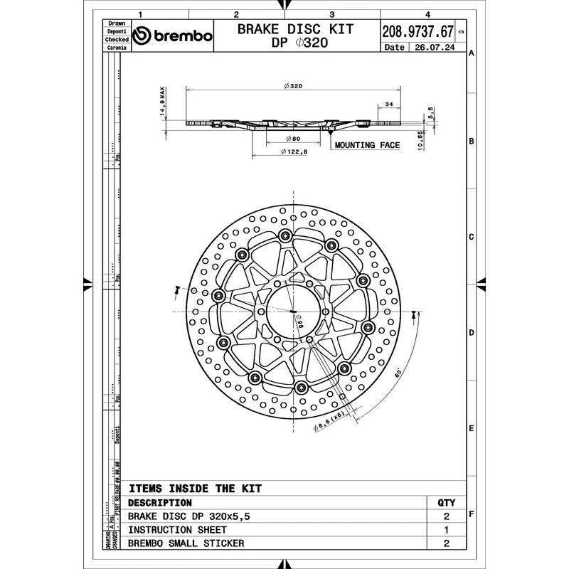 Disques de frein BREMBO UPGRADE Supersport rond flottant - la paire