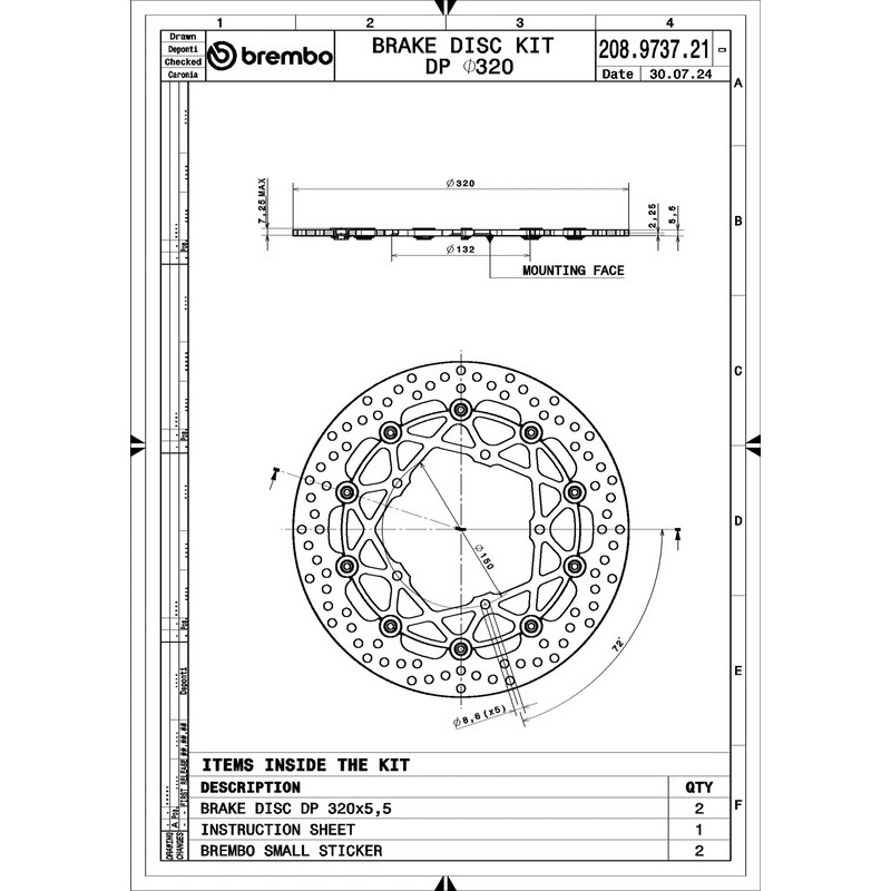 Disques de frein BREMBO UPGRADE Supersport rond flottant - la paire