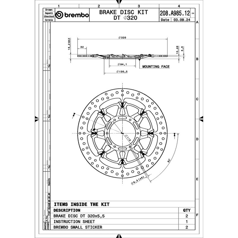 Paire de disques de frein BREMBO UPGRADE - T-DRIVE - 208A98512