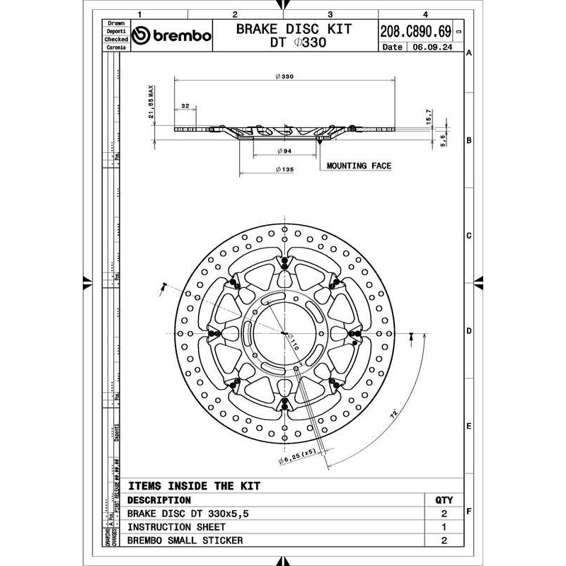 Disques de frein BREMBO UPGRADE T-Drive rond flottant - la paire