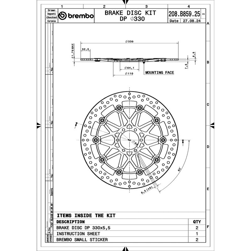 Disques de frein BREMBO UPGRADE Supersport rond flottant - la paire