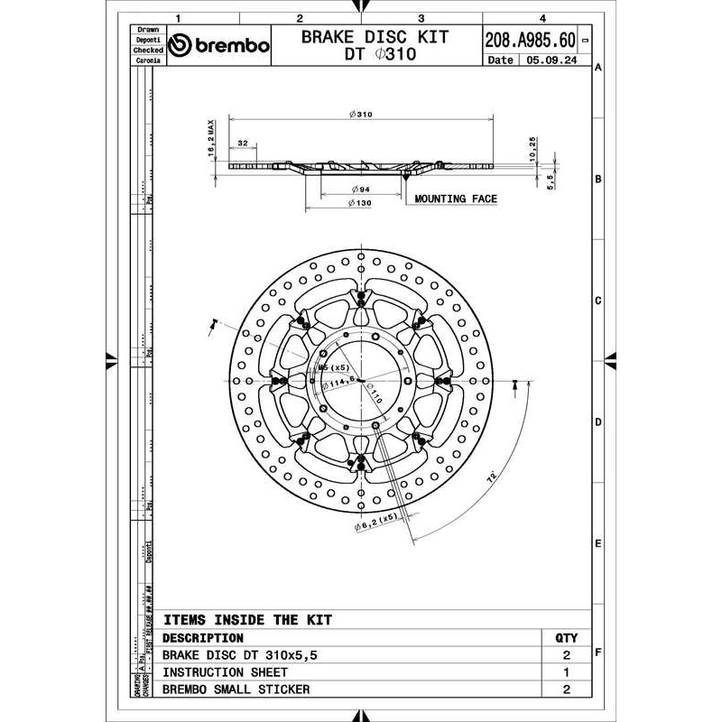 Disques de frein BREMBO UPGRADE T-Drive rond flottant - la paire