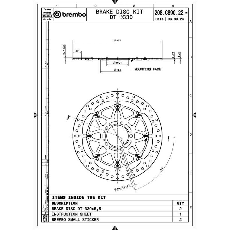 Disques de frein BREMBO UPGRADE T-Drive rond flottant - la paire