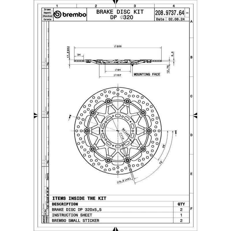 Disques de frein BREMBO UPGRADE Supersport rond flottant - la paire