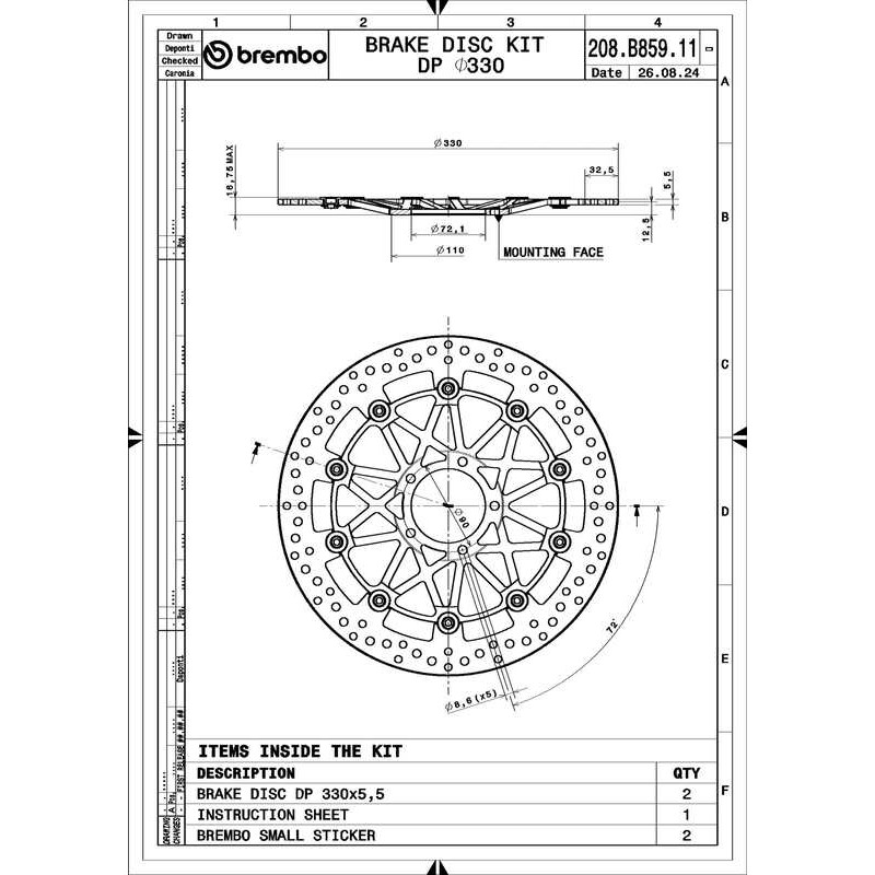 Disques de frein BREMBO UPGRADE Supersport rond flottant - la paire
