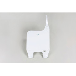 Plaque numéro frontale UFO fourche inversée blanc Honda CR125R/250R