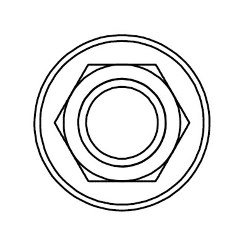 Ecrou à bride BOLT M6x1mm tête 10mm acier 10 pièces