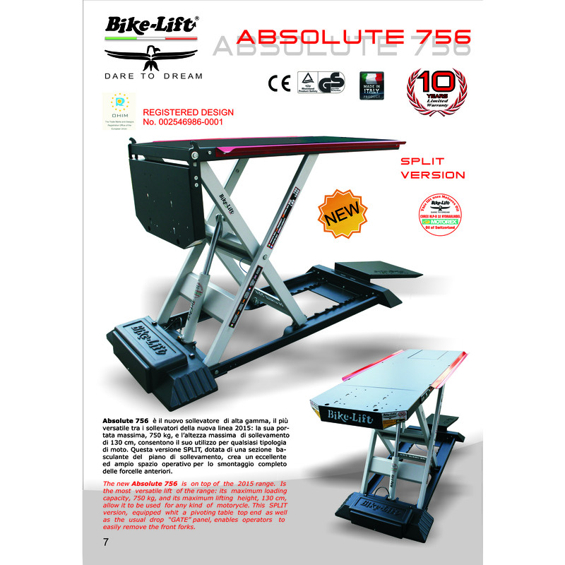 Table élévatrice BIKE LIFT  Absolute 756 Split - AS756-003
