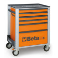 Servante mobile d'atelier à six tiroirs BETA orange