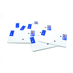 Plaques d'immatriculation aluminium PPI pré-percées - SIV 210x130 département 67 - 10 pièces