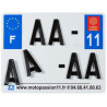 Plaques d'immatriculation aluminium PPI pré-percées - SIV 210x130  département 56 - 10 pièces