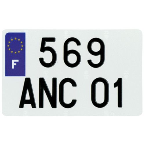 Plaques d'immatriculation PVC et fonds blancs PPI - Type F 210x130 - 10 pièces