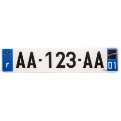 Plaques d'immatriculation PVC PPI - SIV 520x110 département 03 - 10 pièces