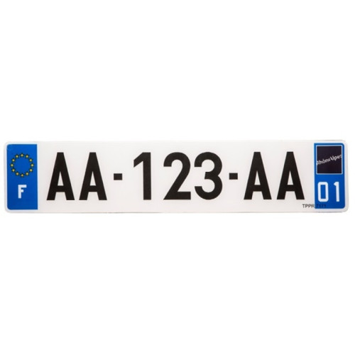 Plaques d'immatriculation PVC PPI - SIV 520x110 département 03 - 10 pièces