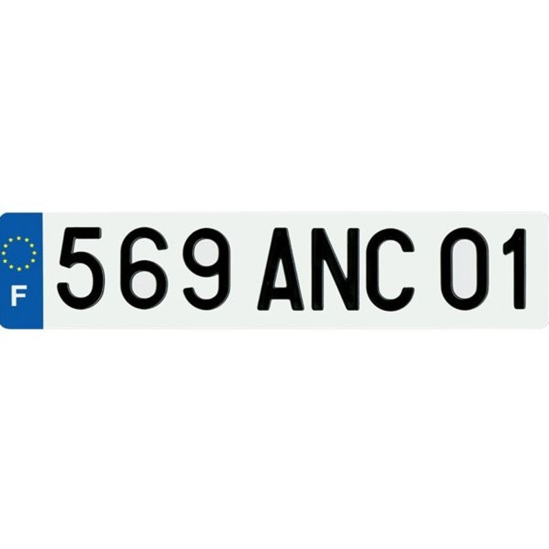 Plaques d'immatriculation PVC et fonds blancs PPI - Type F 520x110 - 10 pièces