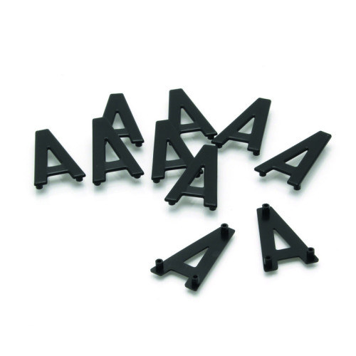 Caractère W en aluminium PPI 45mm pour plaques aluminium - 10 pièces