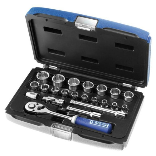Coffret douilles & cliquet EXPERT 3/8''