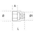 Douille 6 pans 3/4" BETA - 38mm