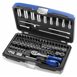 Coffret douilles & cliquet EXPERT 1/4'' métrique et pouce.