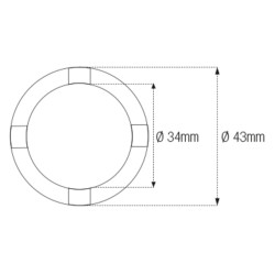 Douille à créneaux JMP pour bras oscillant/chassis Øint.34mm/Øext.43mm 4 crans Kawasaki