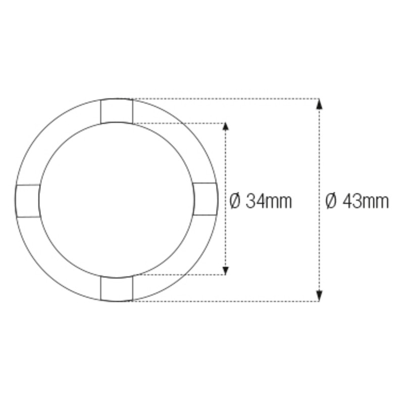 Douille à créneaux JMP pour bras oscillant/chassis Øint.34mm/Øext.43mm 4 crans Kawasaki