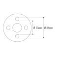 Douille à créneaux JMP pour colonne de direction Øint.23mm/Øext.31mm 4 crans Ducati