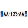 Plaques d'immatriculation PVC PPI - SIV 520x110  département  31 - 10 pièces