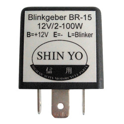 Centrale de clignotants électronique SHIN YO SY-02, 3 pôles, 12 VDC, 1-100 Watt